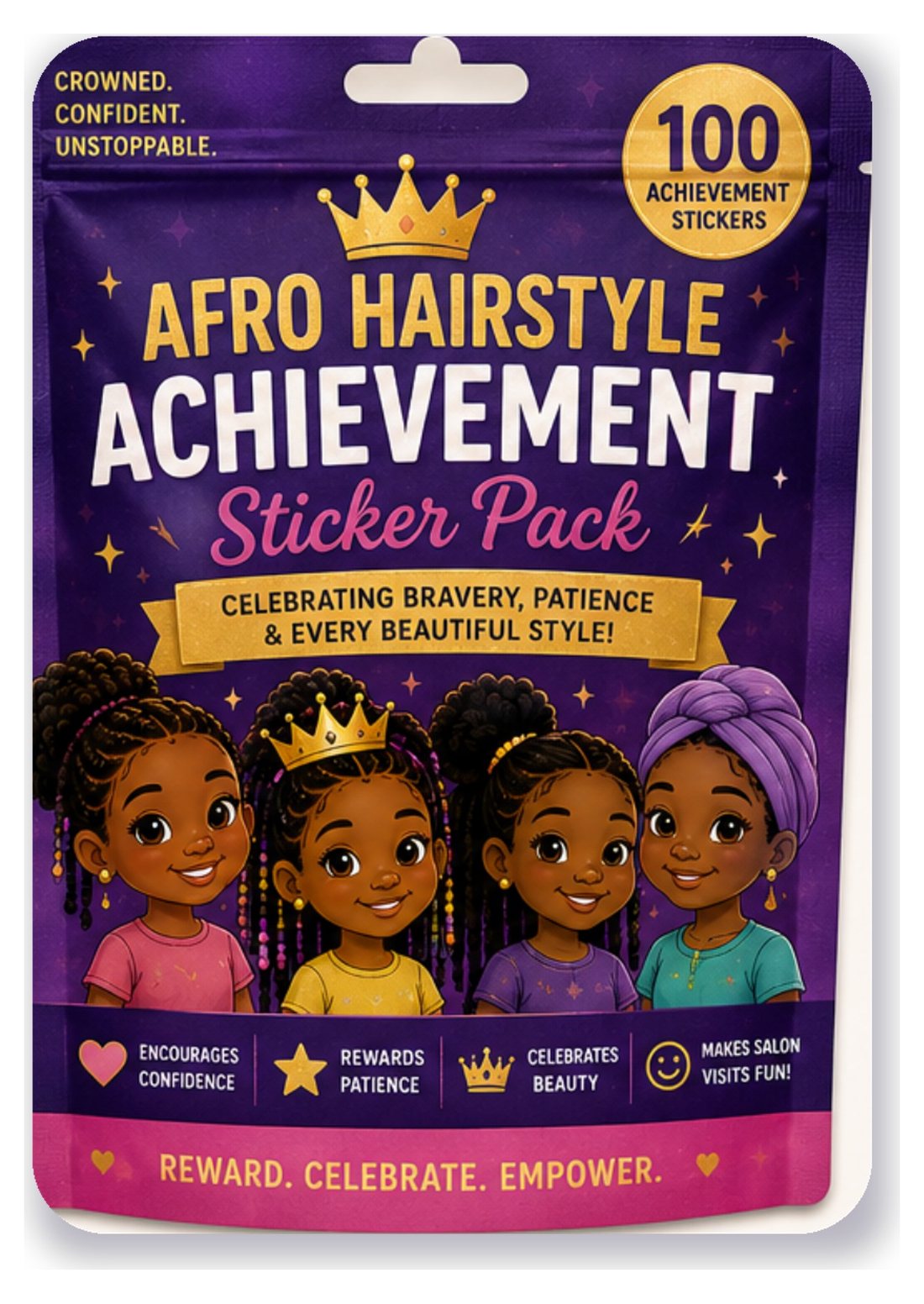 Afro Hairstyle Achievement sticker pack